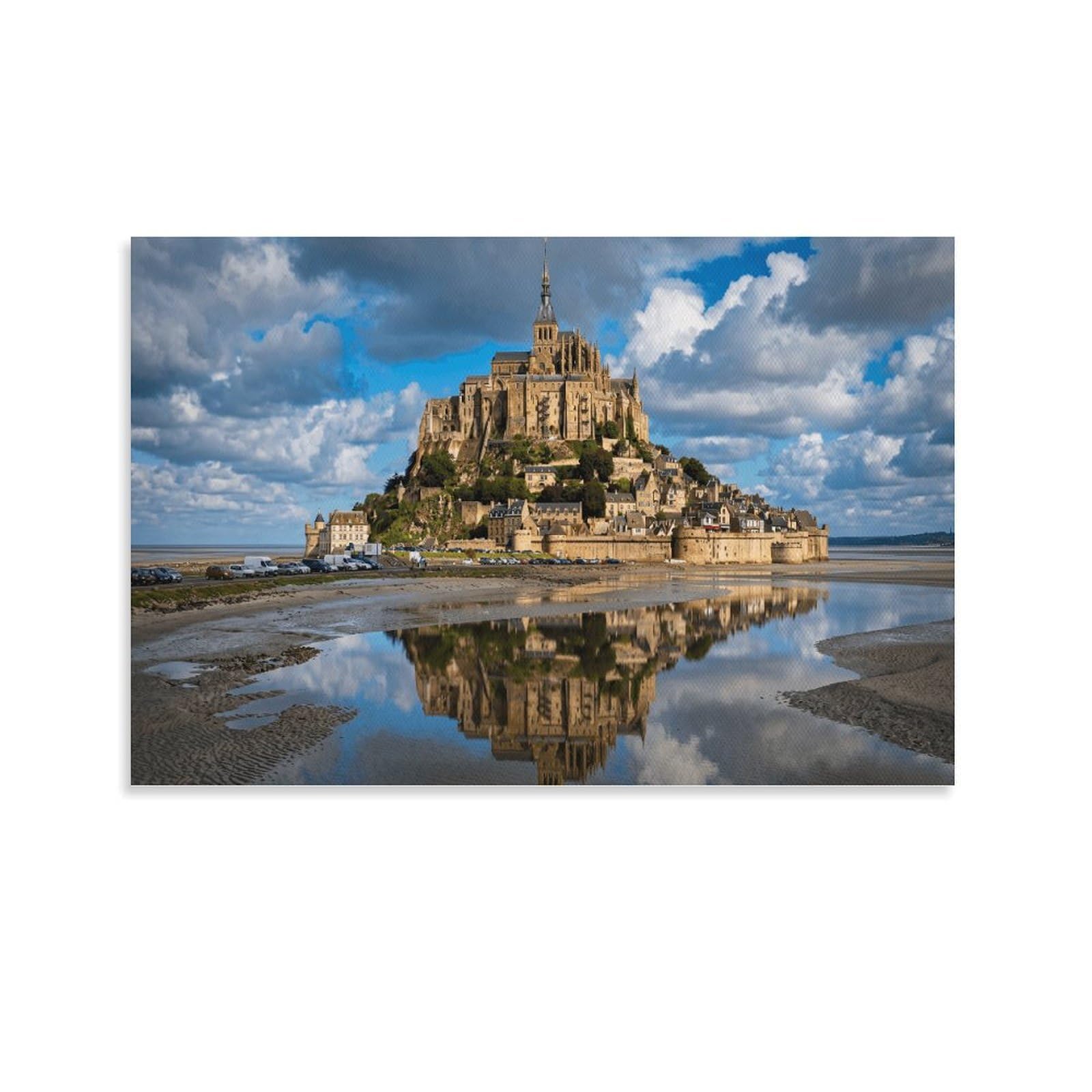 XPASHIQWC Mont Saint-Michel France Poster Artwork Canvas Prints Picture Modern Wall Art Picture Wall Hanging for Living Room Home Decorations 16x24inch(40x60cm)