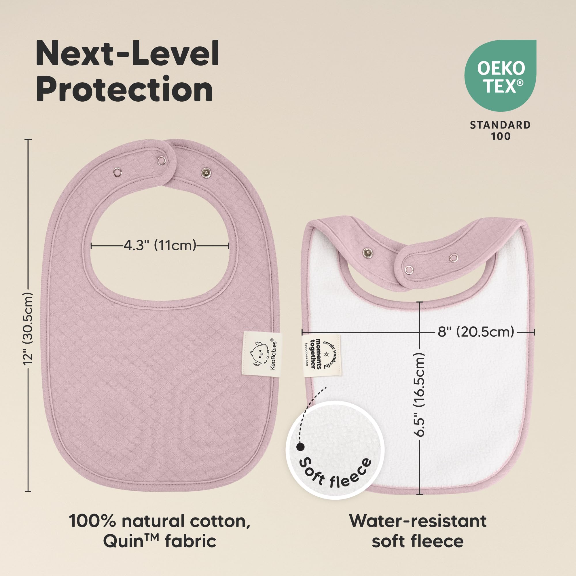 KeaBabies 8-Pack Bavoirs Bébé en Coton Anti-bave Fille et Garçon