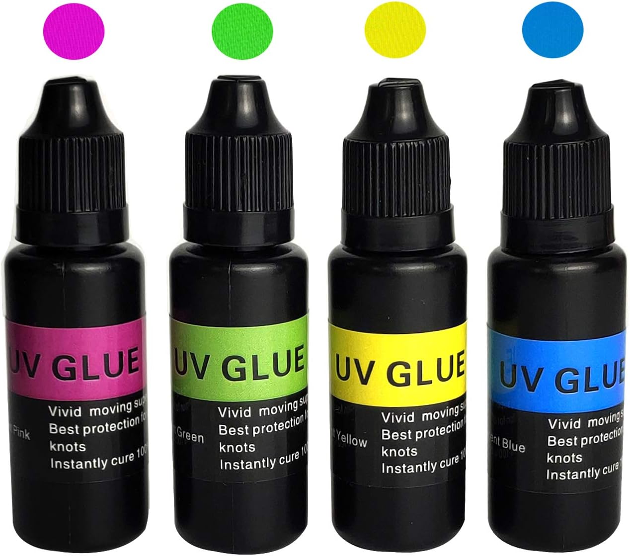 Riverruns 4 Fluorescent Colors Combo Super UV Glue Combo Set