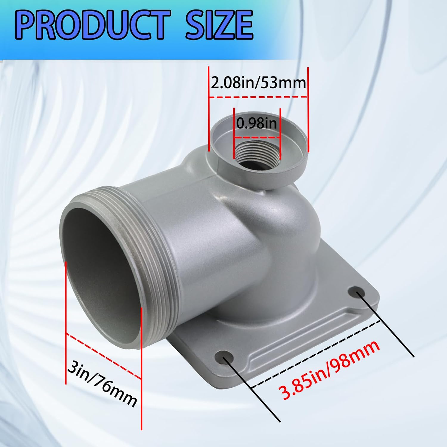 abliubale 3 inch NPT Threaded Outlet with 4 Bolts Compatible with Honda 3 inch general purpose water pump Parts Replace WB30 WB30XT3A