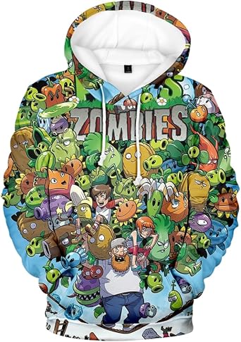 ISaikoy Anime Plants vs. Zombies Hoodie Sweatshirt Jacket Sweater Fleece Costume Hooded