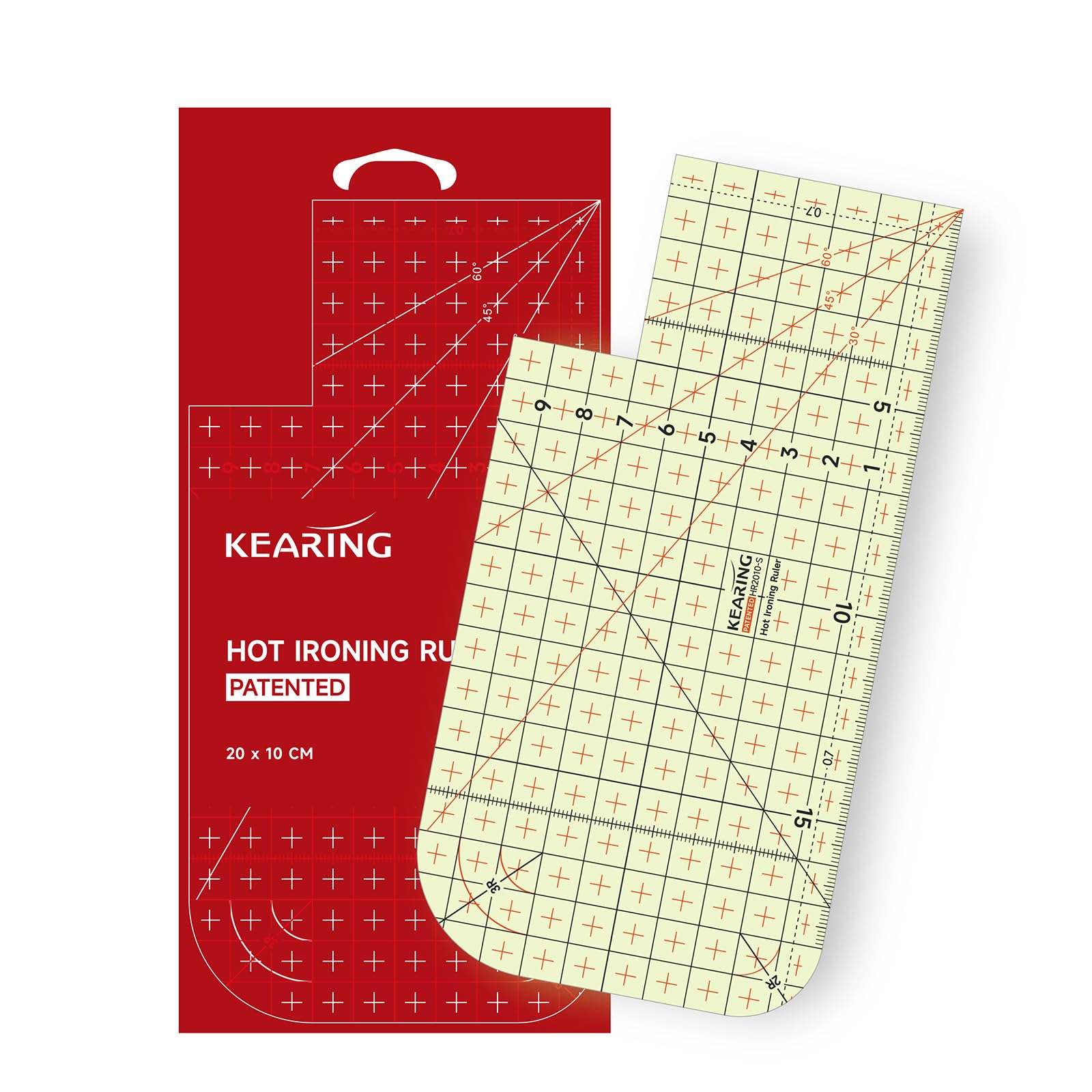 KEARING KEARING Metric Hot Hem Ruler for Quilting Heat Resistant Hot IroningMeasuring Ruler for Sewing Patch Tailor Craft, 20 X 10 CM