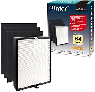True HEPA Replacement Filter, Compatible with Alen BreatheSmart Flex and 45i Air Purifier, H13 Grade True HEPA, Plus 3 Replaceable Pre-Filters, Part # B4-Fresh (1-Pack)