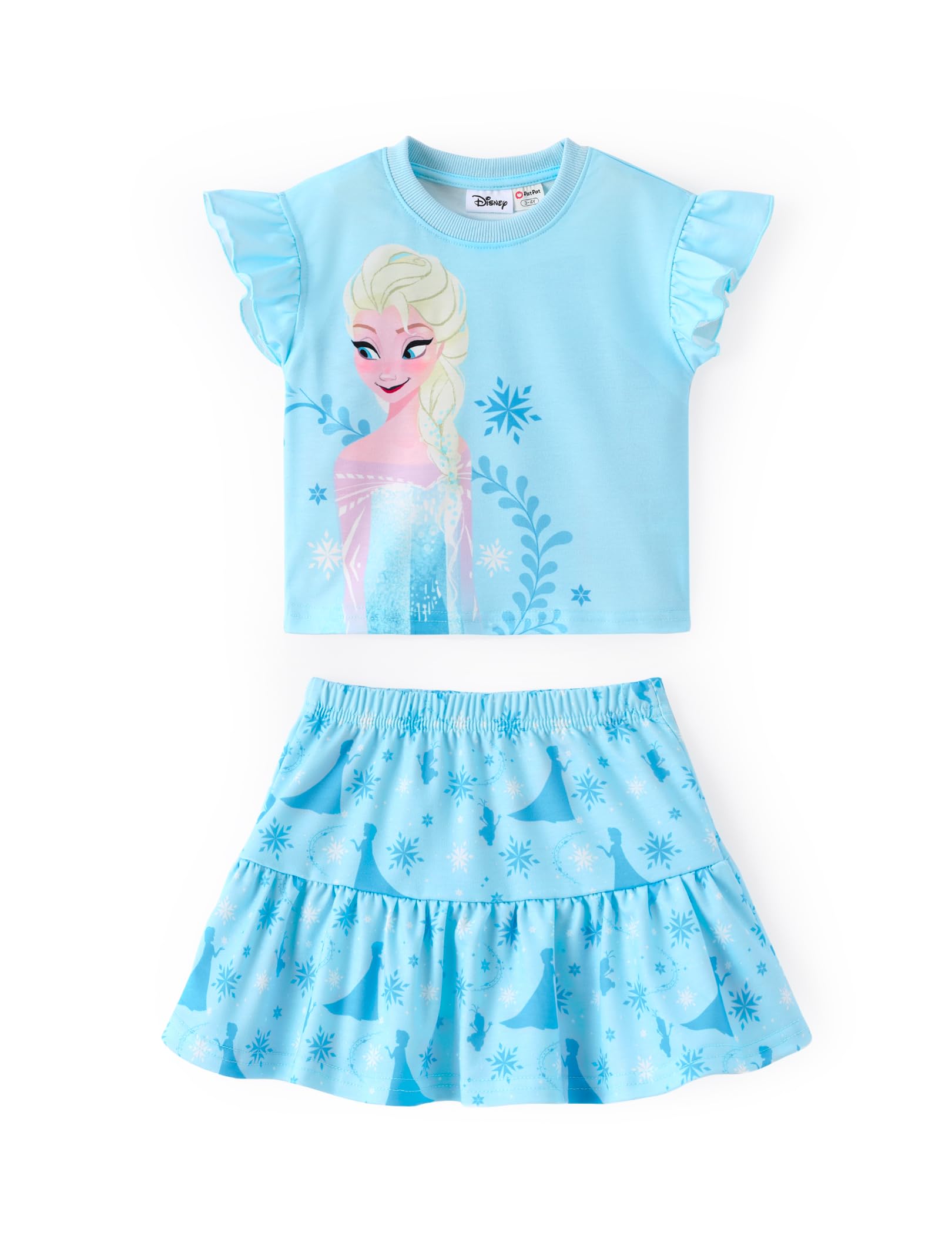Disney Girls' 2-Piece Outfit Sweatshirt Top &amp; Pleated Skirt Set 2-9Y