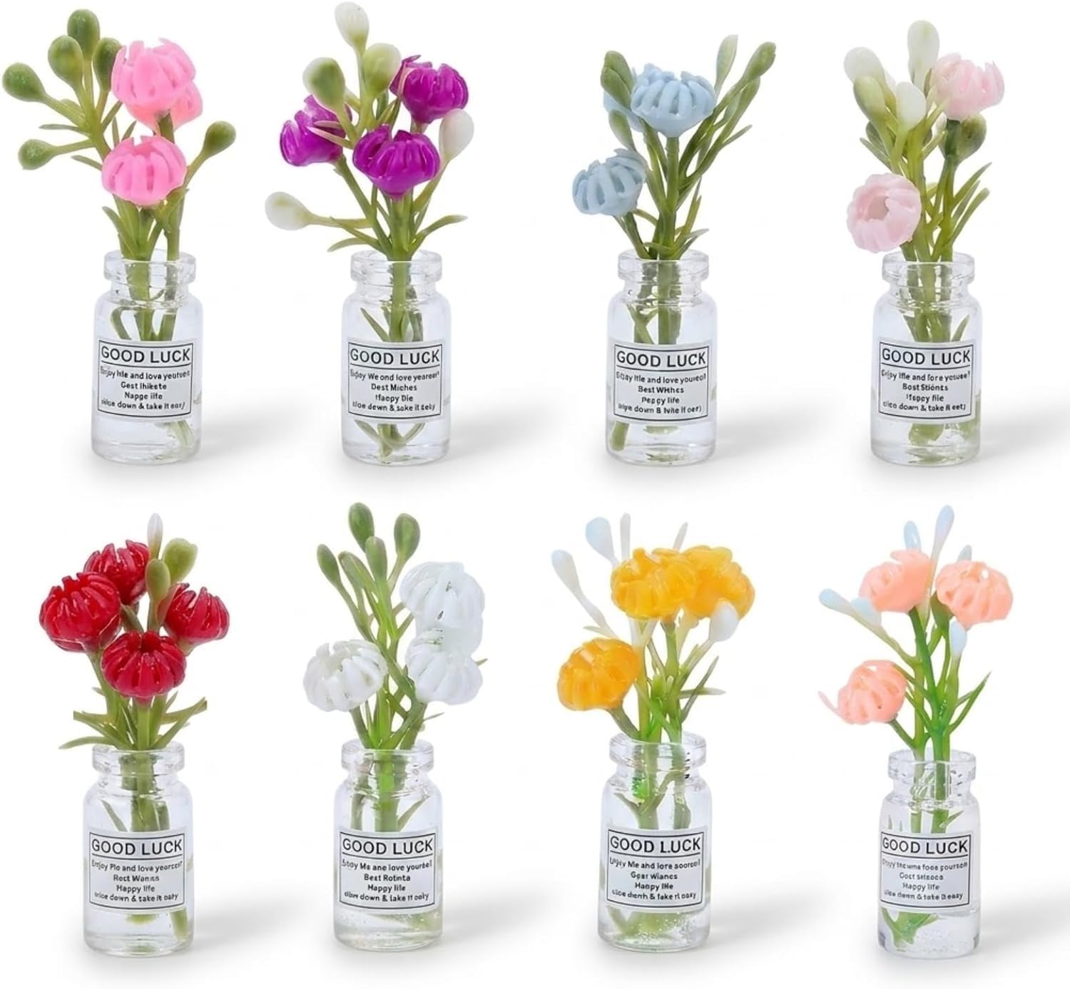 8 Pcs Mini Vase Fridge Magnets, 13x51mm Funny Luminous Plant Flower Magnets for Fridge,Tiny 3D Plant Pot with Flowers Refrigerator Magnets Decor for Kitchen Office Locker, Gifts for Women Men-image-42