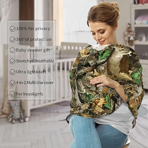 Miniatura 4 de Funda de lactancia original 5 en 1, camuflaje de camuflaje de camuflaje para caza, toldo de cochecito para lactancia materna privacidad