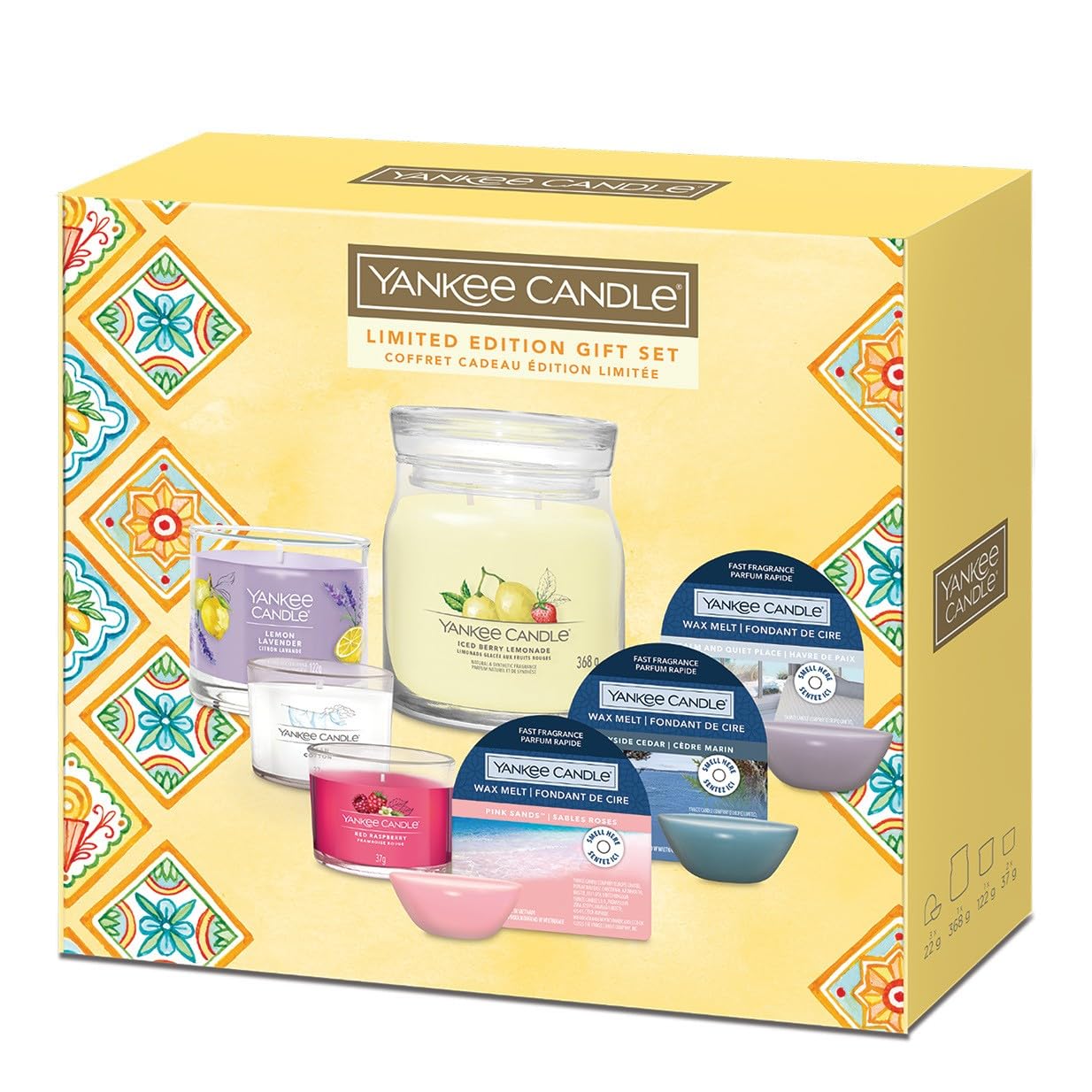 Yankee Candle WOW Signature Geschenkset | 1 Medium Jar, 1 Small Tumbler, 2 Mini Votives & 3 Wax Melts | Duftkerzen Geschenkset für Zuhause