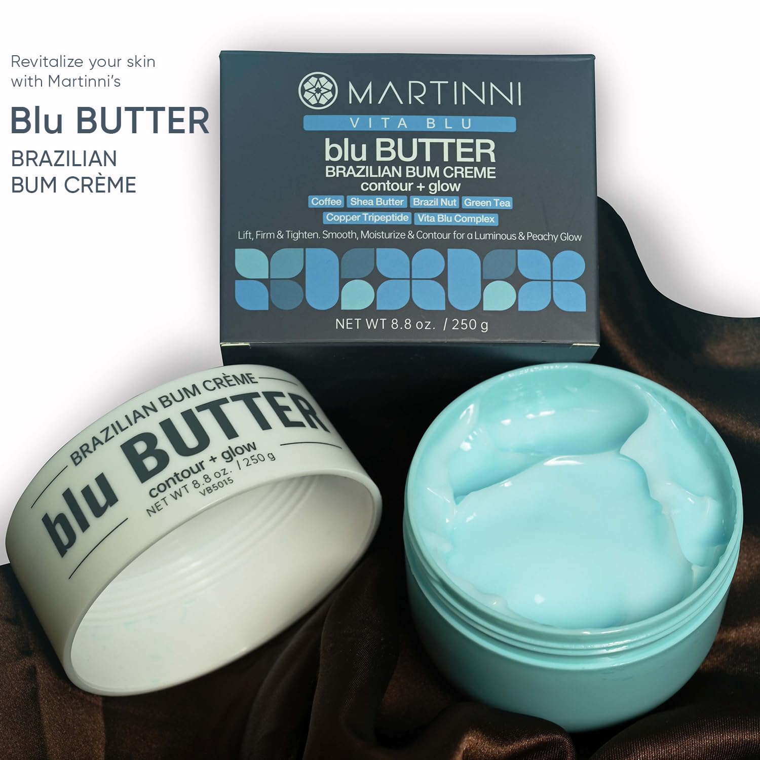 Martinni Brazilian Bum Cream – 8.8oz | Cellulite Booty Cream for Firming, Hydrating & Contouring | Smoothing Body Butter with Brazil Nut, Shea Butter & Vita Blu Complex | Lifts, Tightens.