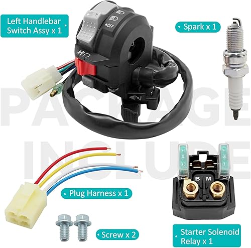 Miniatura 7 de Compatible con Yamaha Big Bear 400 Kodiak 400 Grizzly 400 2000-2001 Interruptor de parada de arranque y relé de solenoide de arranque y enchufe y