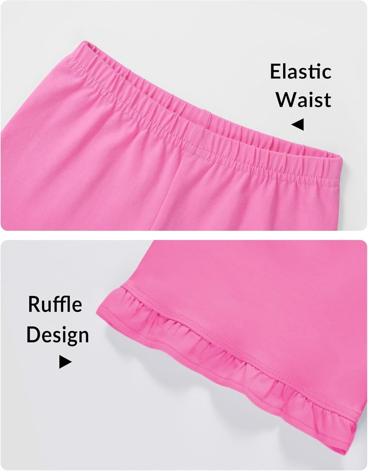 Witwot Girls Bike Shorts Cotton Underdress Dance Cartwheel Ruffle Short for Girl Size 5-14Y - Image 5