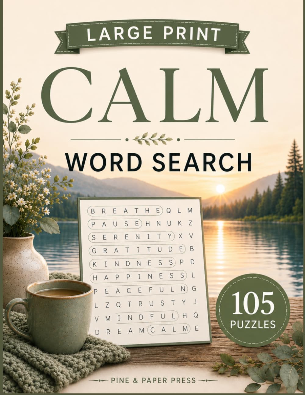 Calm Large Print Word Search: 105 Relaxing puzzles for Stress Relief, Quiet Moments, and Peaceful Escapes