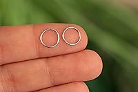 Vista 105 de Gold Hoop Earrings Silver Hoop Earrings - Hoop Earrings For Women Two Pcs Of Thin Gold Filled Sterling Silver Hoops, Helix Hoop, Tragus Ring