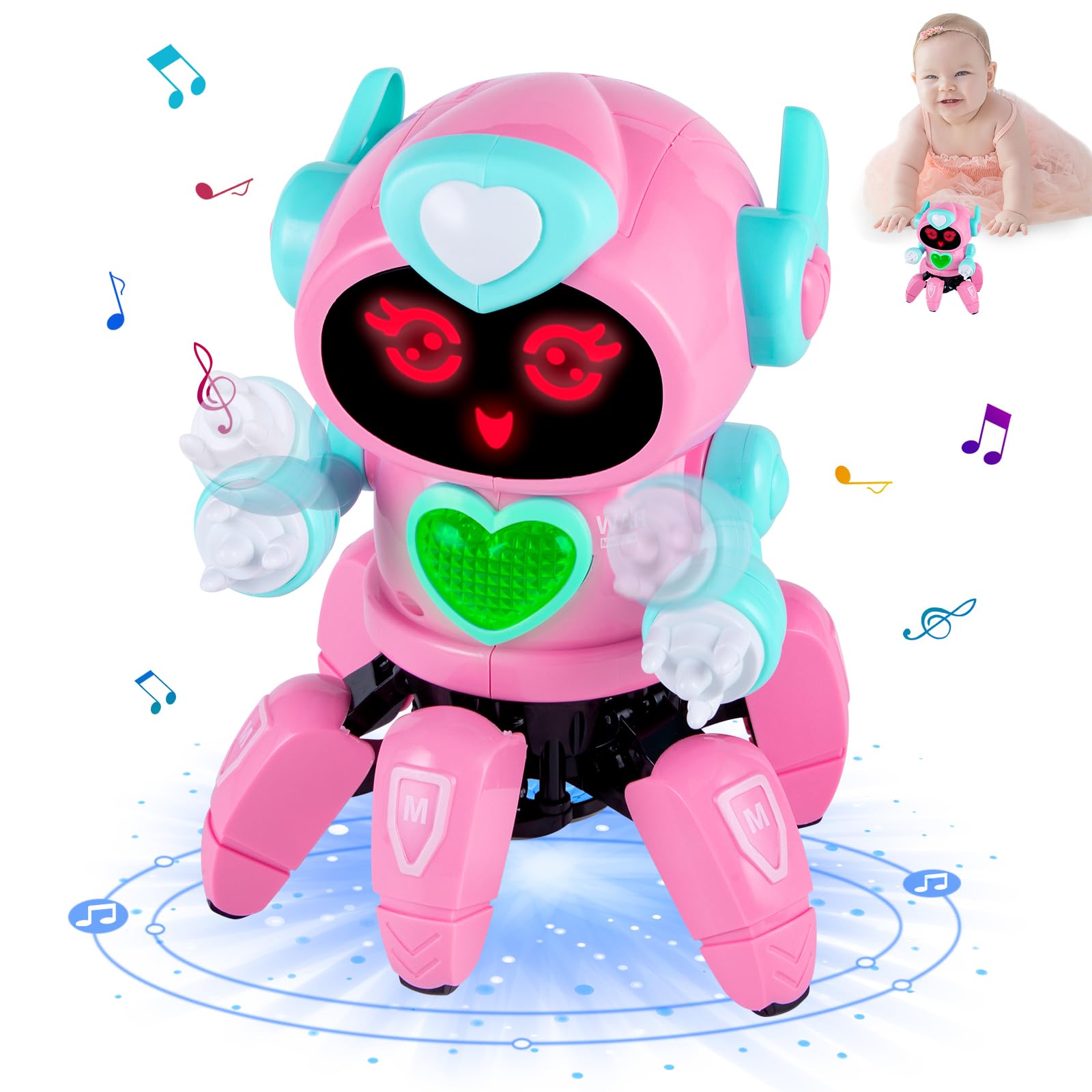 Eutionho Musical Toys For Girls Baby Dancing Robot Light Up