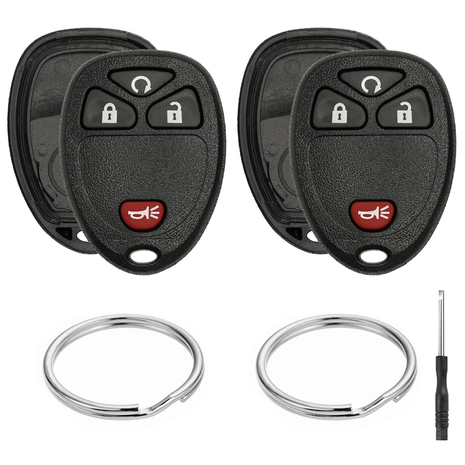2 Pack Key Fob Case for Chevy Silverado 1500 2500 3500 HD Avalanche Equinox Express Traverse GMC Yukon Sierra Acadia Savana Buick Enclave 2007-2016 4