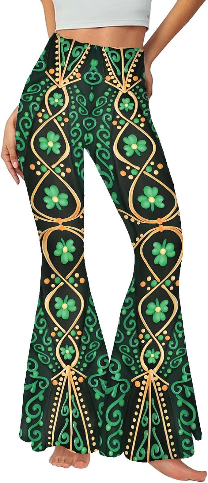 🍀 St. Patrick's Day Outfit Idea: Shamrock Bell Bottoms! ☘️
