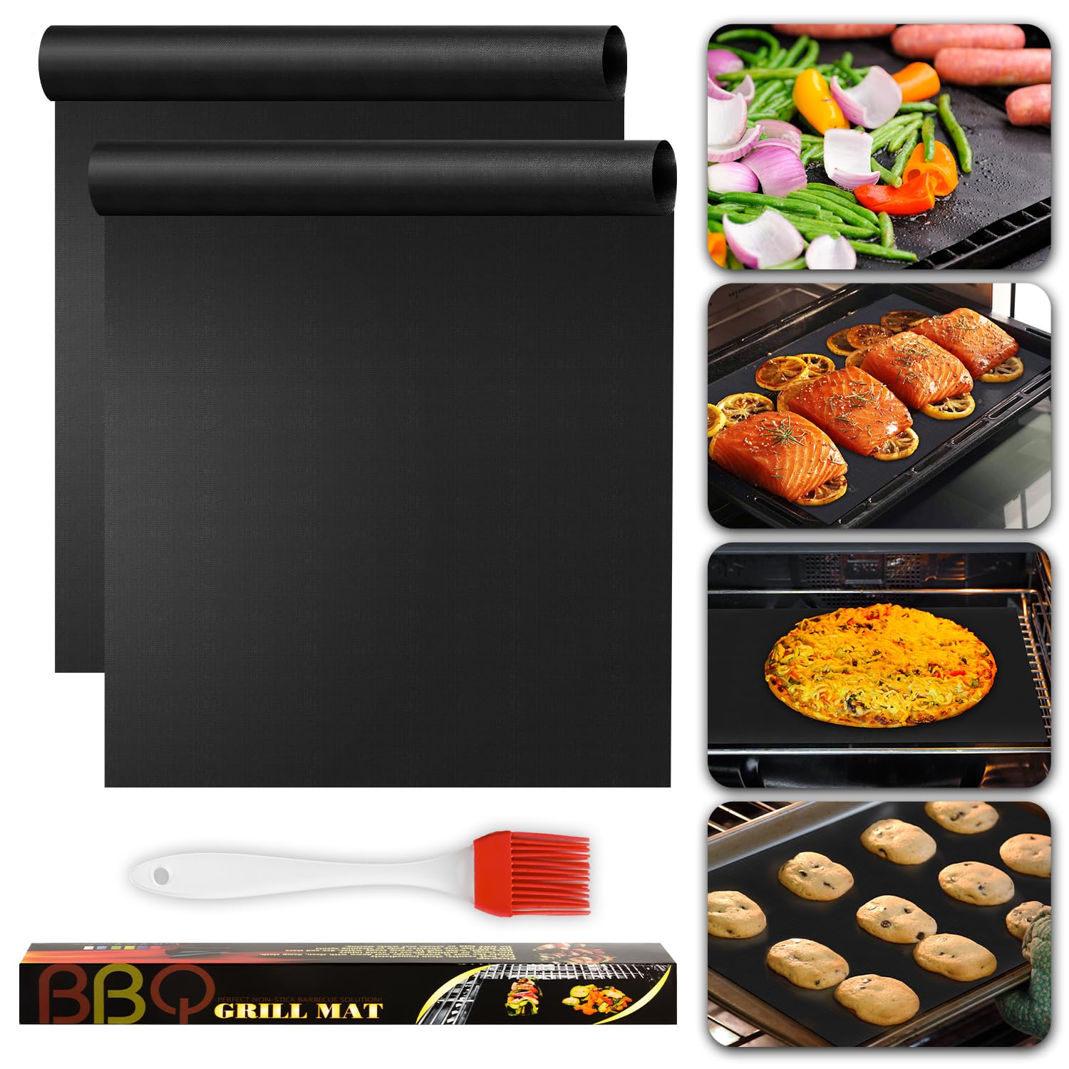 Oven Liners for Bottom of Oven| Pack Resuable Large Thick Heavy Duty  Teflon Oven Mat Set Non Stick Oven Mats for Bottom of Electric Oven Gas  Oven