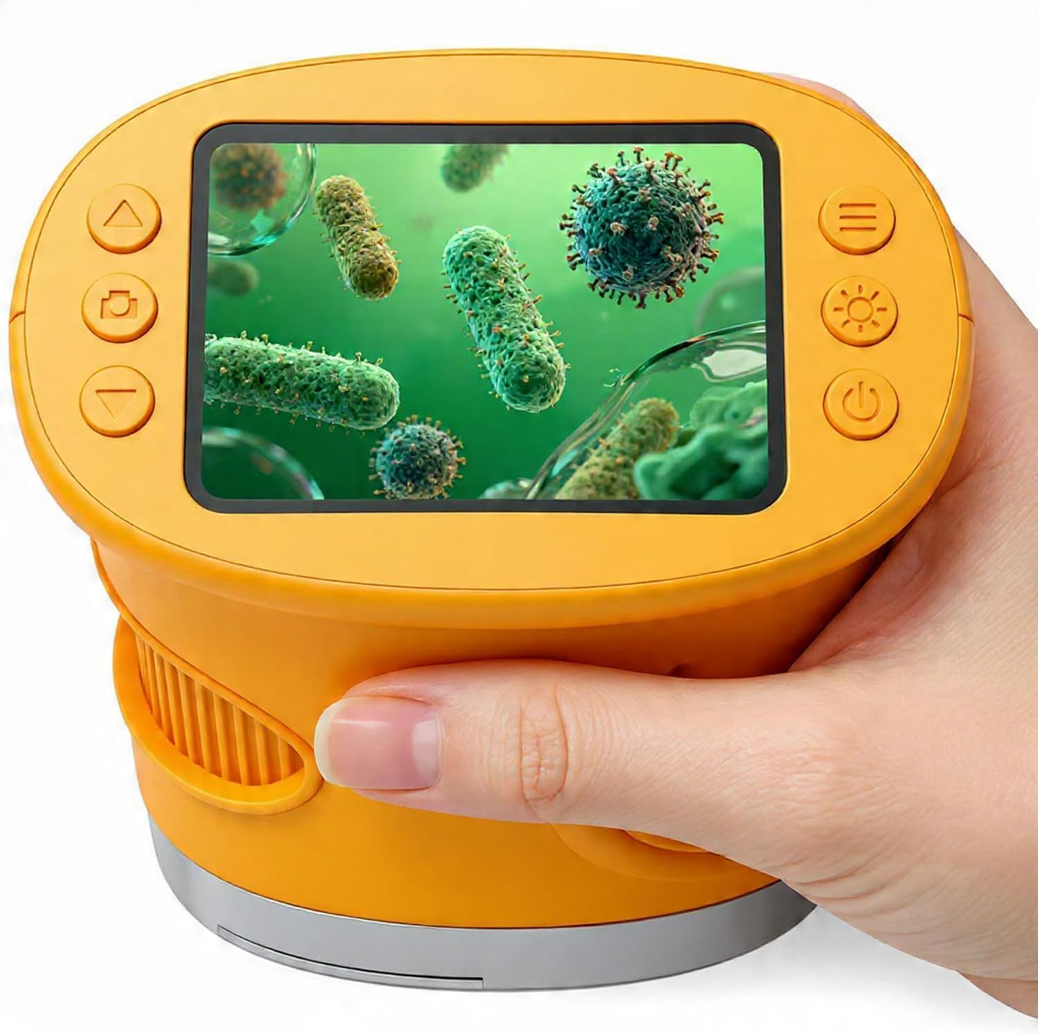 1000x Handheld Digital Microscope for Kids with 5 Slides - Portable Mini Microscope with 2” IPS Screen, 1080P Camera, LED Light, Rechargeable Type-C - STEM Educational Toy for Kids Learning Science