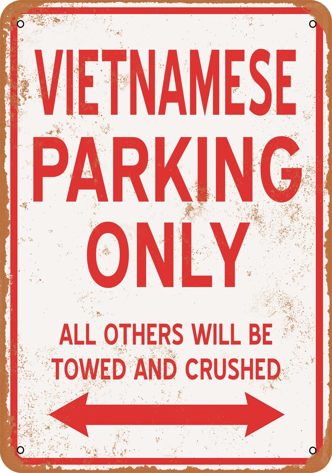 Metal Sign - VIETNAMESE PARKING ONLY - Vintage Look home decor