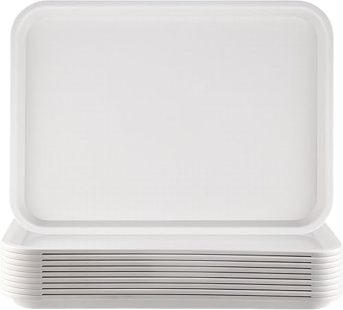 HEIHAK Paquete de 10 bandejas de plástico para comida rápida, bandejas de plástico para cafeterías de 16 x 12 pulgadas con superficie texturizada, disponible en Yaxa Peru
