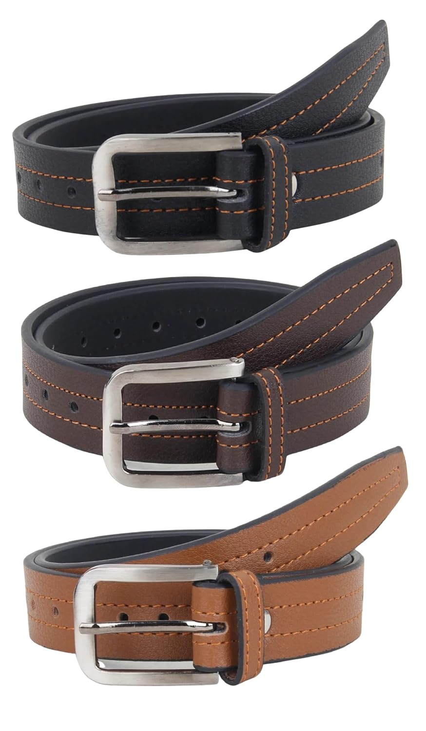 Zacharias Boy's Synthetic Leather Belt for kids (Pack of 3) (kb-21_Black, Brown & Tan) (6-10 Years) - Review, Price and Buying Guide