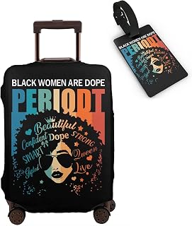 Travel Suitcase Protector African American Woman Elastic Protective Washable Luggage Cover With Concealed Zipper Suitable For 18-32 Inch 【S (for 18-21 inch luggage)】