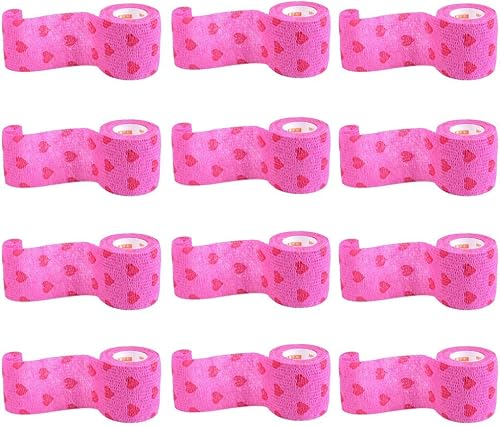 Miniatura 3 de 12 rollos de envolturas cinta autoadhesiva cinta deportiva vendaje envoltura envoltura cubierta transpirable - corazón rojo