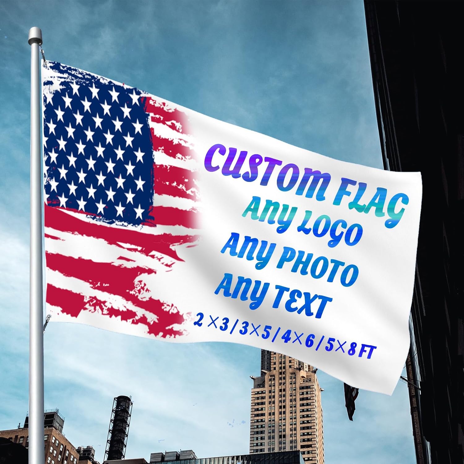 Custom Outdoor Flag 12.5 X 18 Inch According To What You Provided Personalized Picture Text Or Logo To Customized Gifts Print One Side (5 x 8 FT)