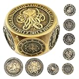 DND Spinner Dice, 8 in 1 Unique Metal Dice Set with 3D Cthulhu, shield,and DragonRelief , Cool Polyhedral Role Playing Game Dice, Fantasy D&D Tabletop RPG Accessories for DM & Playe
