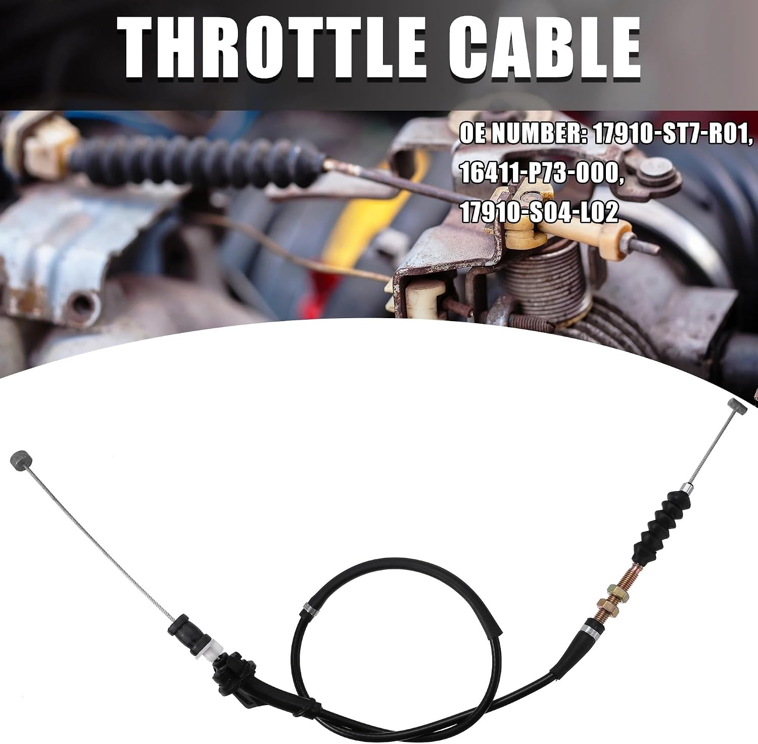 Trans Control Lever Cable Assembly For Civic B16A 1992 1993 1994 1995 1996 1997 1998 1999 2000 Throttle Cable 17910-ST7-R01 16411-P73-000 17910-S04-L02