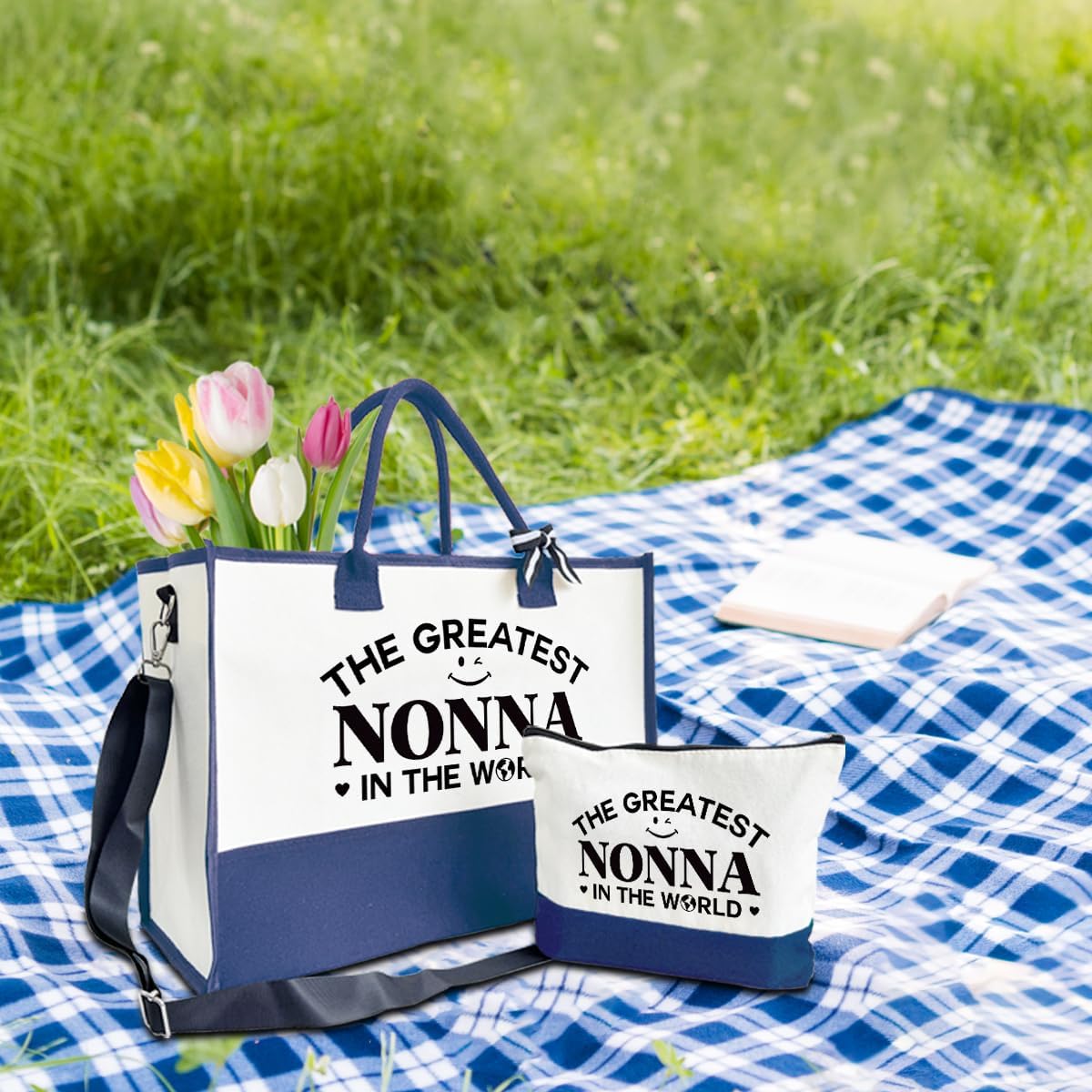 The Greatest Nonna Bag Gifts, Canvas Tote Bag for Grandma, Grandma Gifts, Cosmetic Bag, Makeup bag, Travel Bag Gifts for Nonna, Canvas Tote Bag With Zipper, Mothers Day Christmas Gifts A50 - Image 2