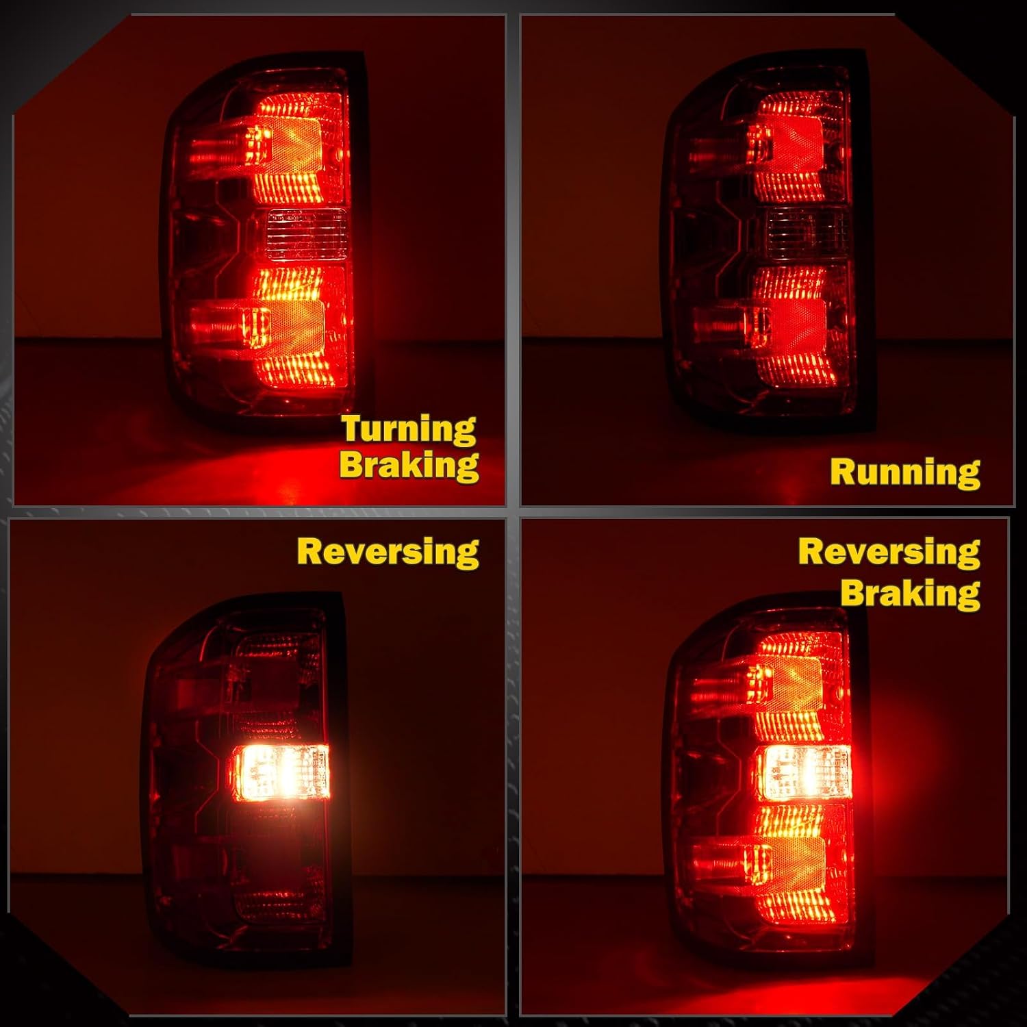 CPW Taillights for Chevy Silverado 1500 2016-2018, Chevy Silverado 2500 HD 3500 HD 2016-2019 Rear Lamps Chevy 1500 Tail Light with Bulbs and Wiring Kit Driver Left Side 1pcs
