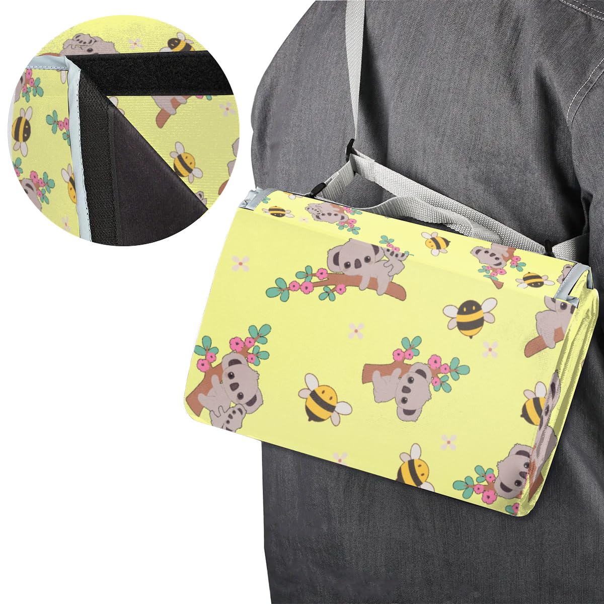 Manta de picnic de 150 x 145 cm, bonita manta de playa plegable para exteriores, impermeable, para playa, camping, senderismo, picnic