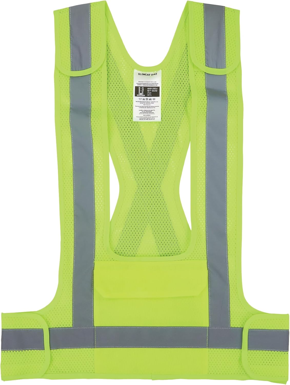 Ergodyne GloWear 8142BA Breakaway Hi Vis Mesh Safety Vest, Type O, Class 1, Front Pocket