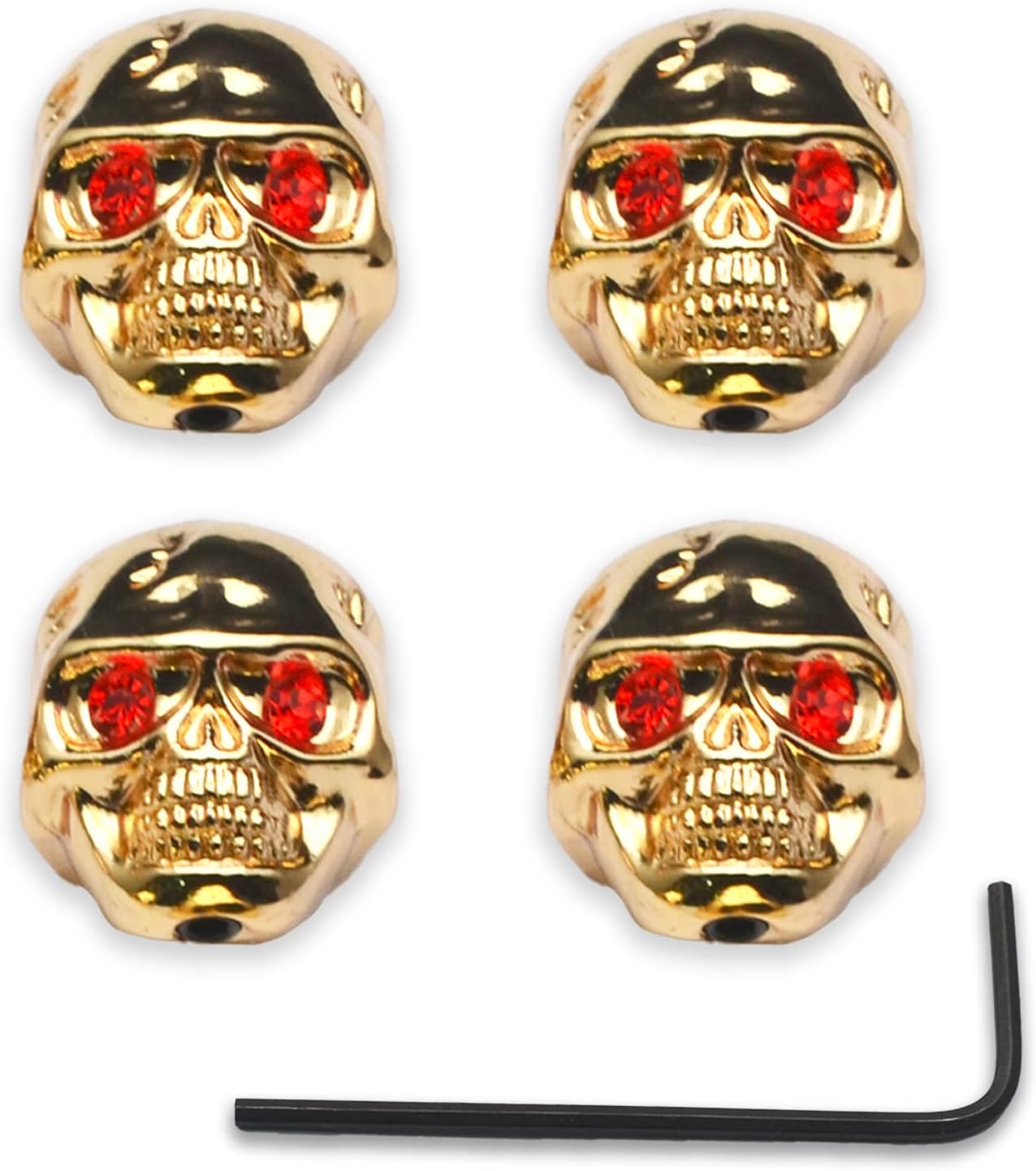 MAXCHEER4PCS Metal Skull Head Control Knobs for Electric Guitar Guitar Pots Tone Volume Control Knobs/Buttons Gold