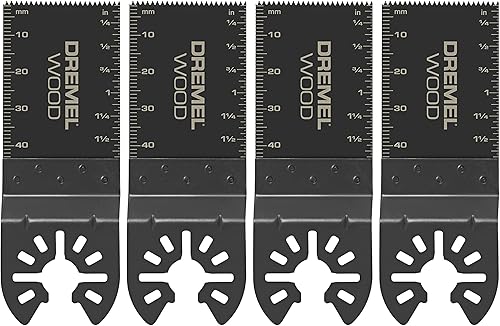 Dremel MM480B-4 Paquete de 4 cuchillas oscilantes para herramientas de madera y paneles de yeso, hojas de sierra de corte empotrado de acero de alto
