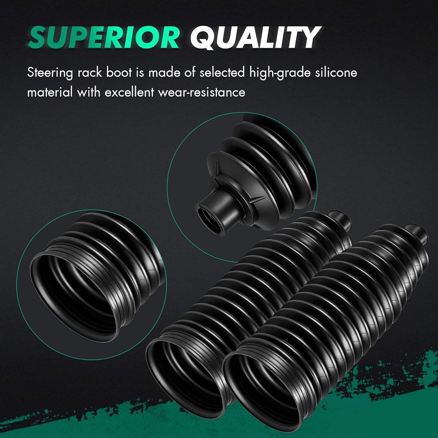 SCITOO 2pcs Steering Rack and Pinion Tie Rod Boot for Ford for F-150 for Mustang Expedition for Chevy for Malibu Equinox Colorado for Dodge Charger Challenger for Toyota for Tundra Navigator Mark LT