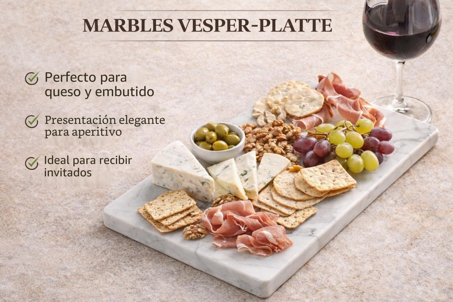 Tabla de cortar de mármol italiano 30 × 20 × 2 cm – Tabla para quesos, embutidos, sushi y aperitivos – Bandeja de piedra natural pulida – Hecha a mano en Italia – Kalu Creations