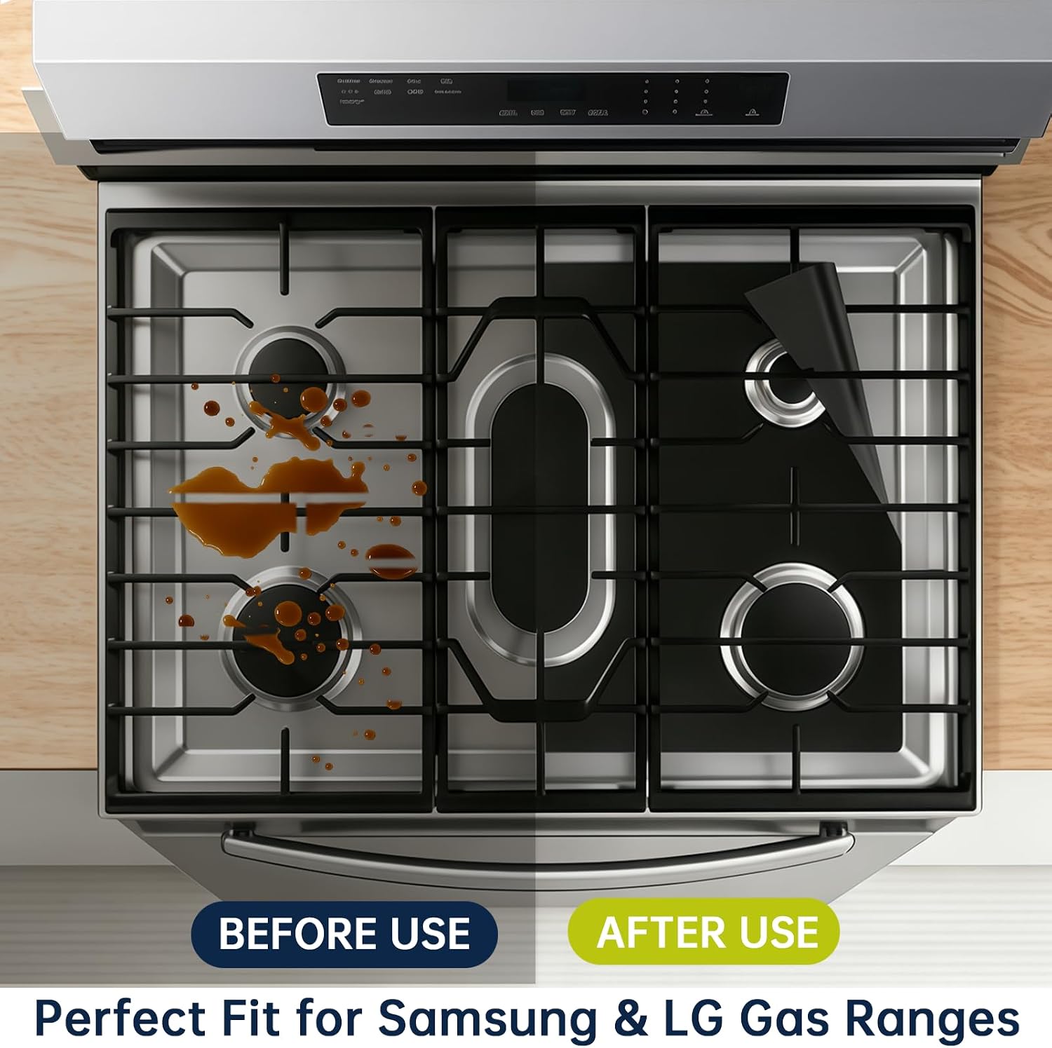 Stove Top Protector for Samsung Gas Range Reusable Protector 2 Pack