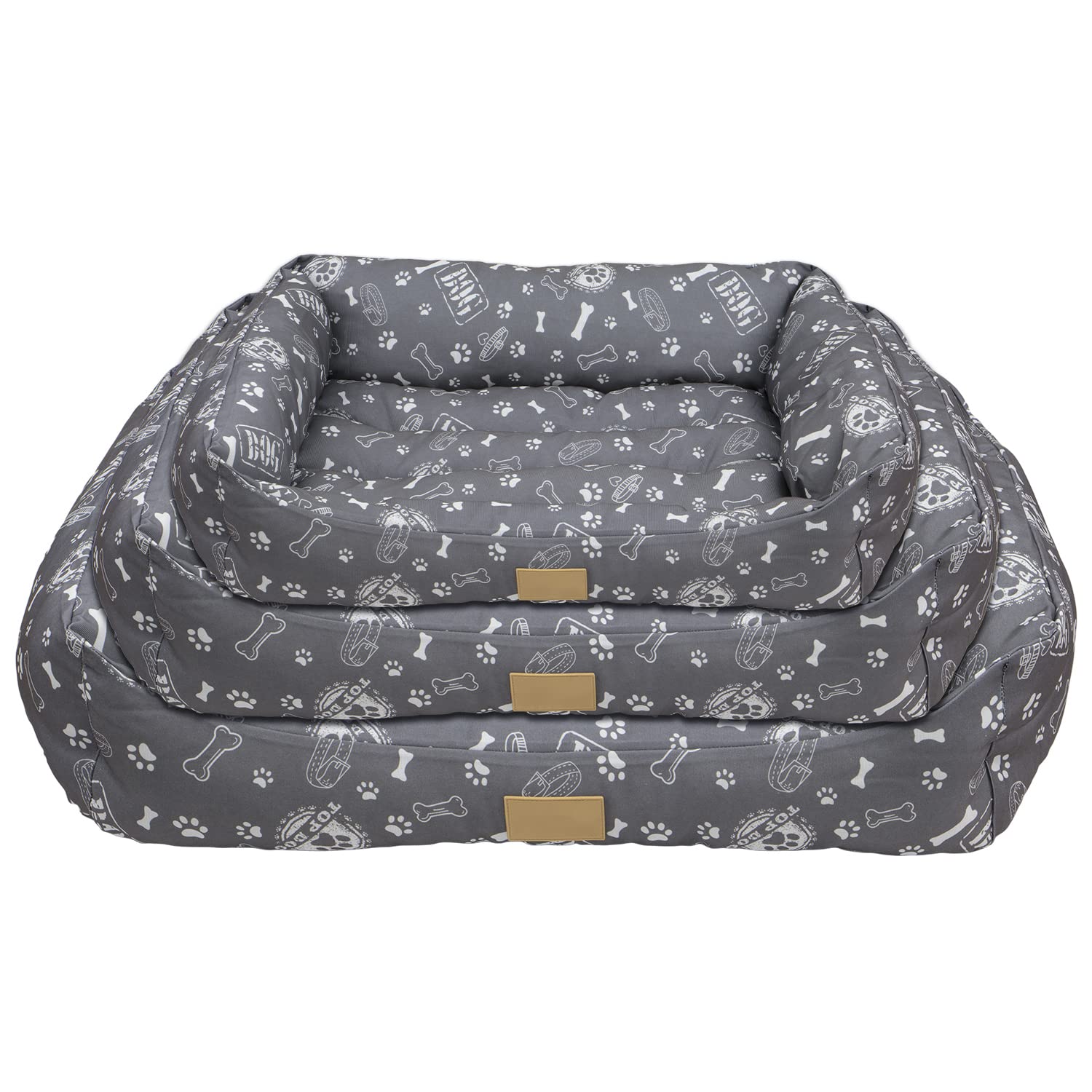 TIENDA EURASIA - Cama de Perro, Cama para Perros Grandes, Medianos y Pequeños, Divertida Cama Perro de Poliester con Interior con Comodas Fibras de Algodon (80 x 60 cm)