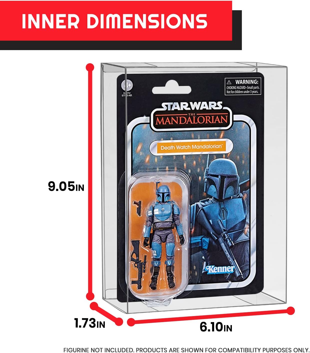 EVORETRO Action Figure Display Case Protector Compatible with Star Wars, Marvel Legends & GI Joe (Carded) 3.75'' Figurine 6/9, 44MM Depth