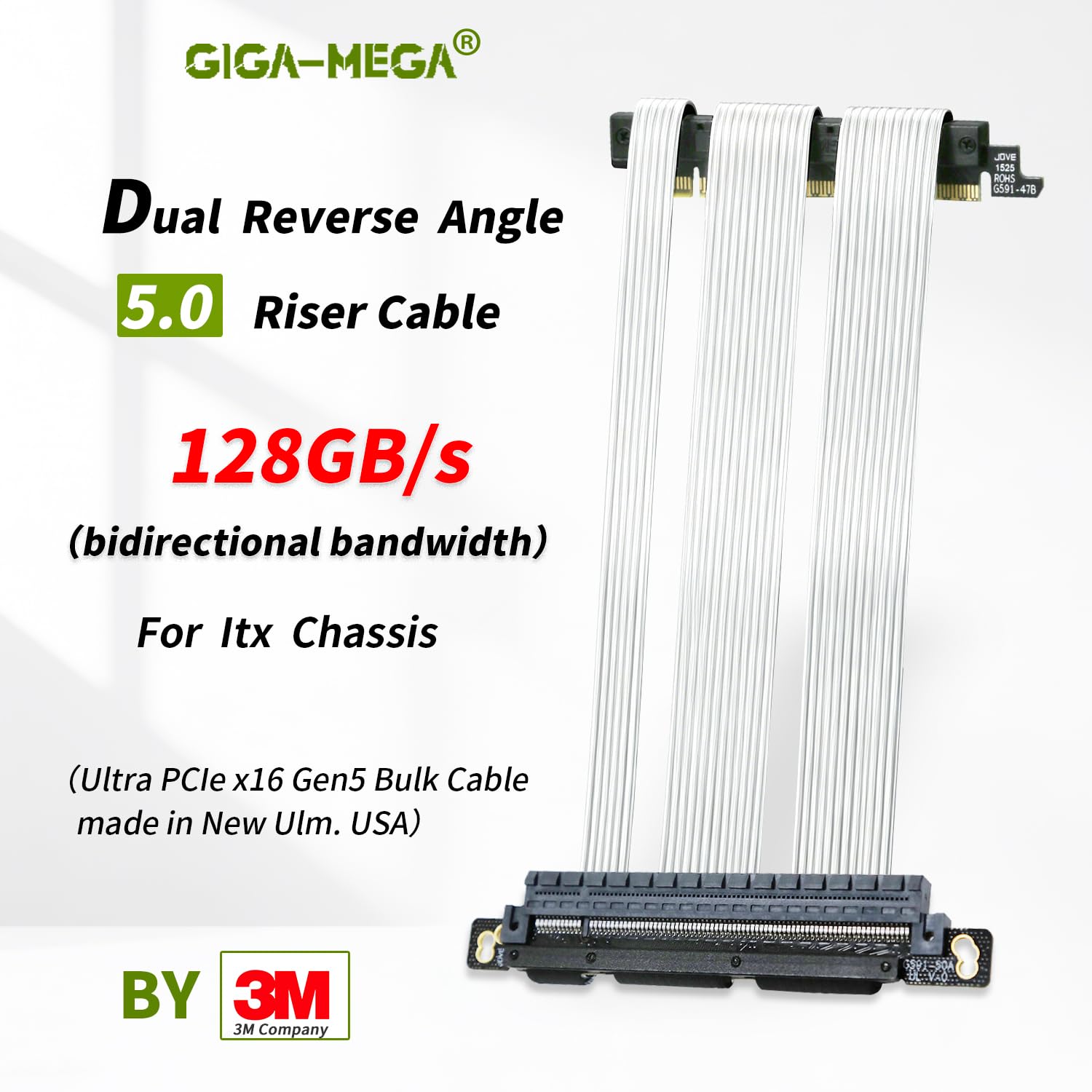 Amazon.co.jp: GIGA-MEGA PCIe 5.0 X16 ライザーケーブル ダブル
