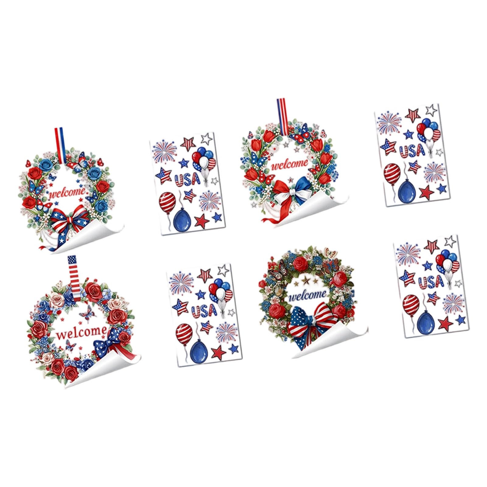 Jazuaiao Statics Window Sticker Patriotic Theme Independence Day Window Decors Perfect for Independence Day and Holidays PET Statics Cling Decal