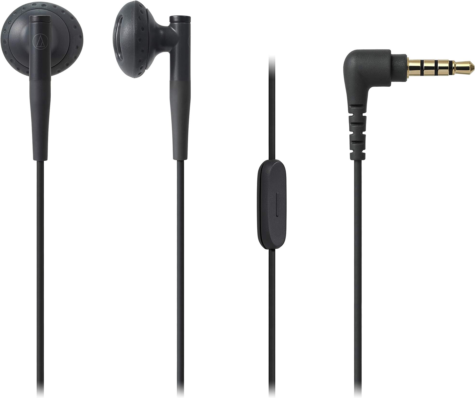 Audio-Technica ATH-C200iS In-Ear Headphones with In-Line Mic & Control, Black