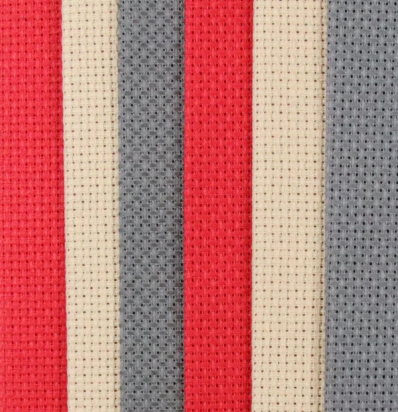 KCS 4/6 pc of 12" x 18"(30cmx45cm) 16 Count Cotton Aida Cloth Cross Stitch Fabric (6 pc,Red+Khaki+Dark Grey)