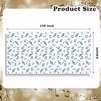 Vista 2 de Mantel de plástico con notas musicales de 108 x 54 pulgadas, desechable, para decoración de fiesta de cumpleaños (2 piezas)