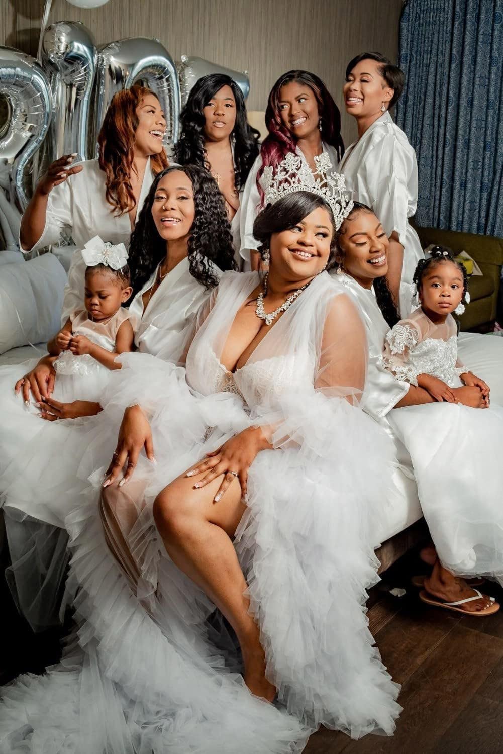 Tianzhihe Puffy Tulle Robe Maternity Dress for Photoshoot Long Sheer Bridal Robe Baby Shower Dress Pregancy Gown Nightgown - Image 6