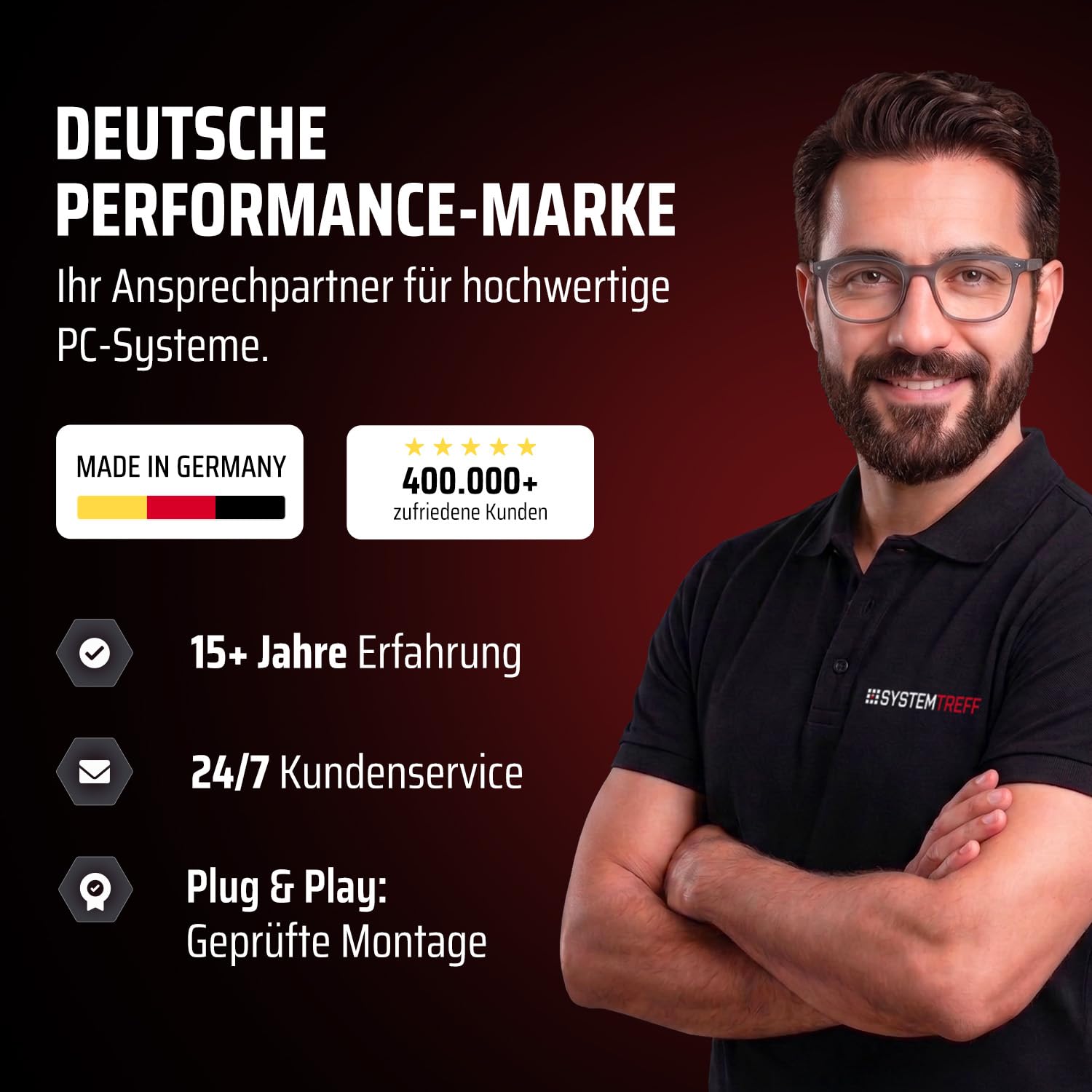 SYSTEMTREFF Gaming PC - AMD Ryzen 5 5600 - RTX 5050 8GB GDDR6 | AMD 6-Kern CPU bis 4.4 GHz, 16GB DDR4, 512GB M.2 NVMe SSD, Nvidia Grafik WLAN, Windows 11, für Gaming, Streaming