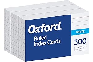 Oxford Ruled 3x5 Index Cards, 300 Pack