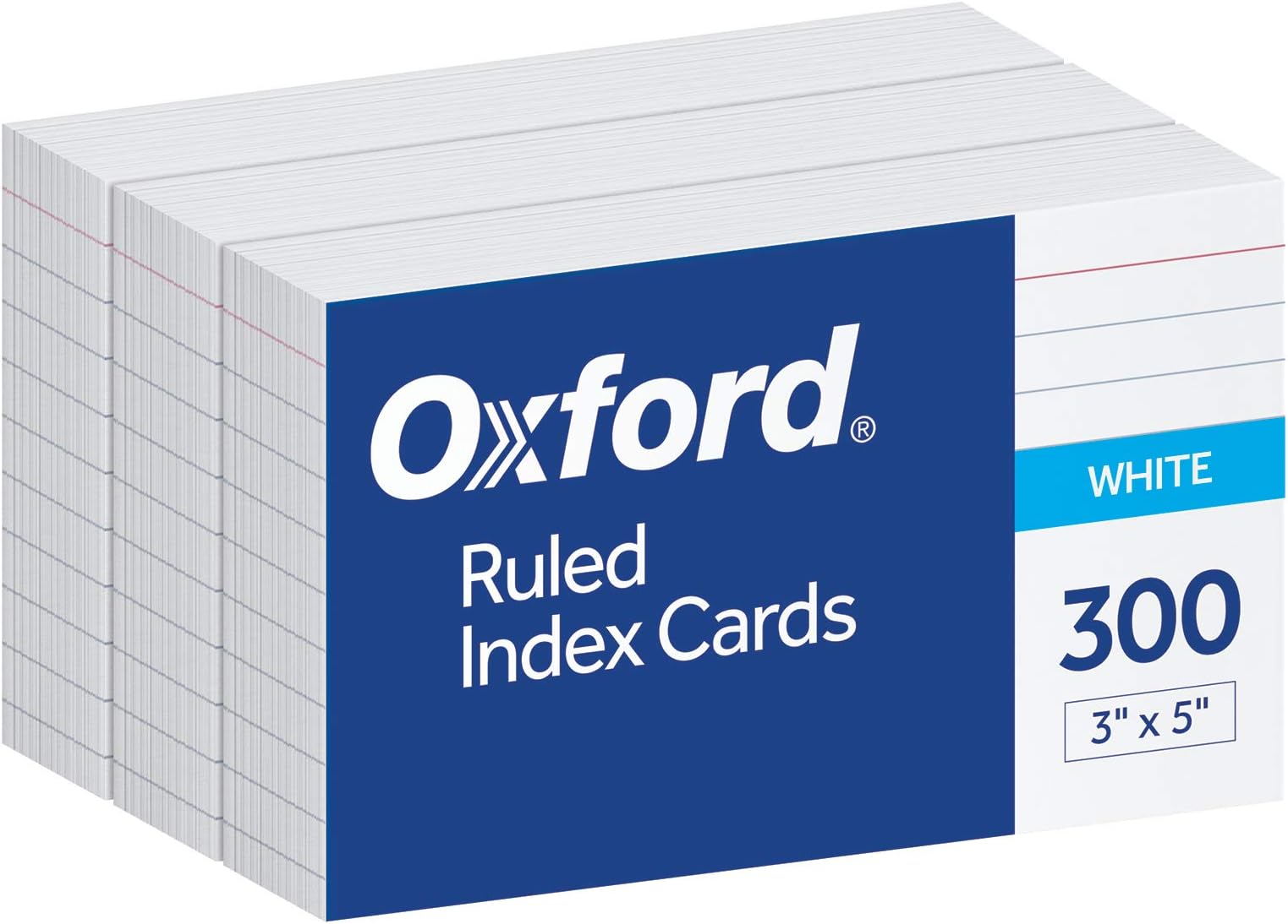 3 X 5 Inches Ruled Index Card, 300 Count, White (10013)