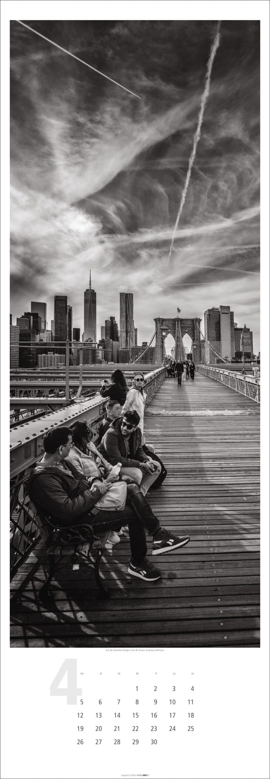 New York XXL - Kalender 2027 - Fotokalender im Vertikalformat - Weingarten-Verlag - Torsten Andreas Hoffmann - Wandkalender in schwarz-weiß mit New-York Aufnahmen - 34 cm x 98 cm